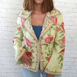 DIVA by EMBEX Embroidered Line Blazer Jacket ~ NWT